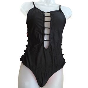 YMI One Piece Black Exposed Side Bathingsuit